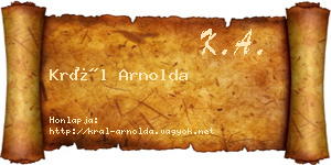 Král Arnolda névjegykártya